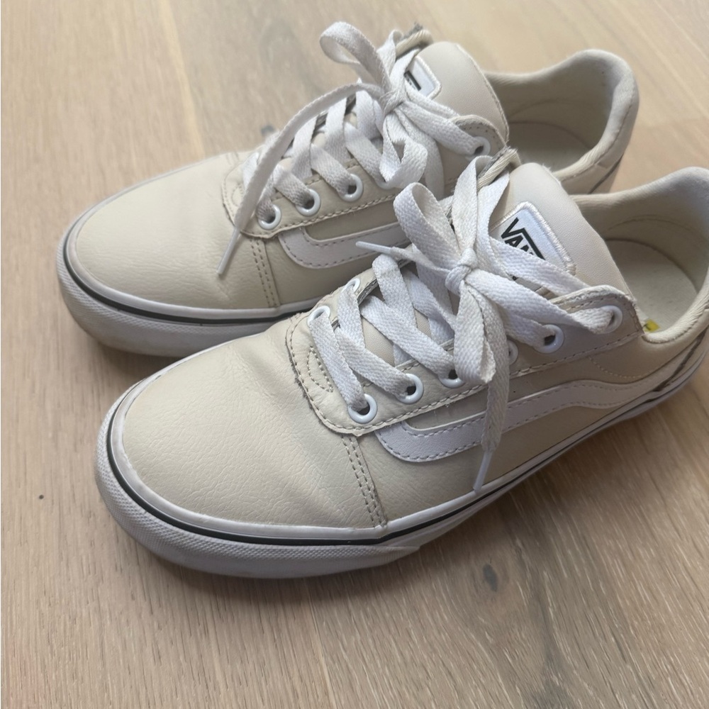 Vans Off-White Leather Deluxe Comfort Sneakers